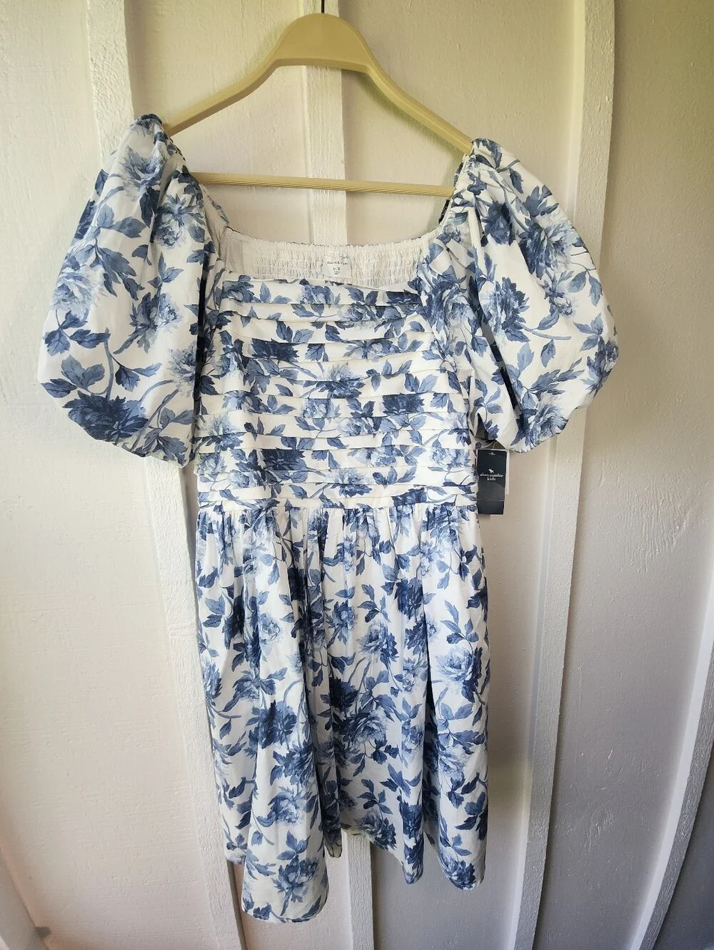 Abercrombie Kids Emerson Puff Sleeve Sundress Blue Floral Size 15/16